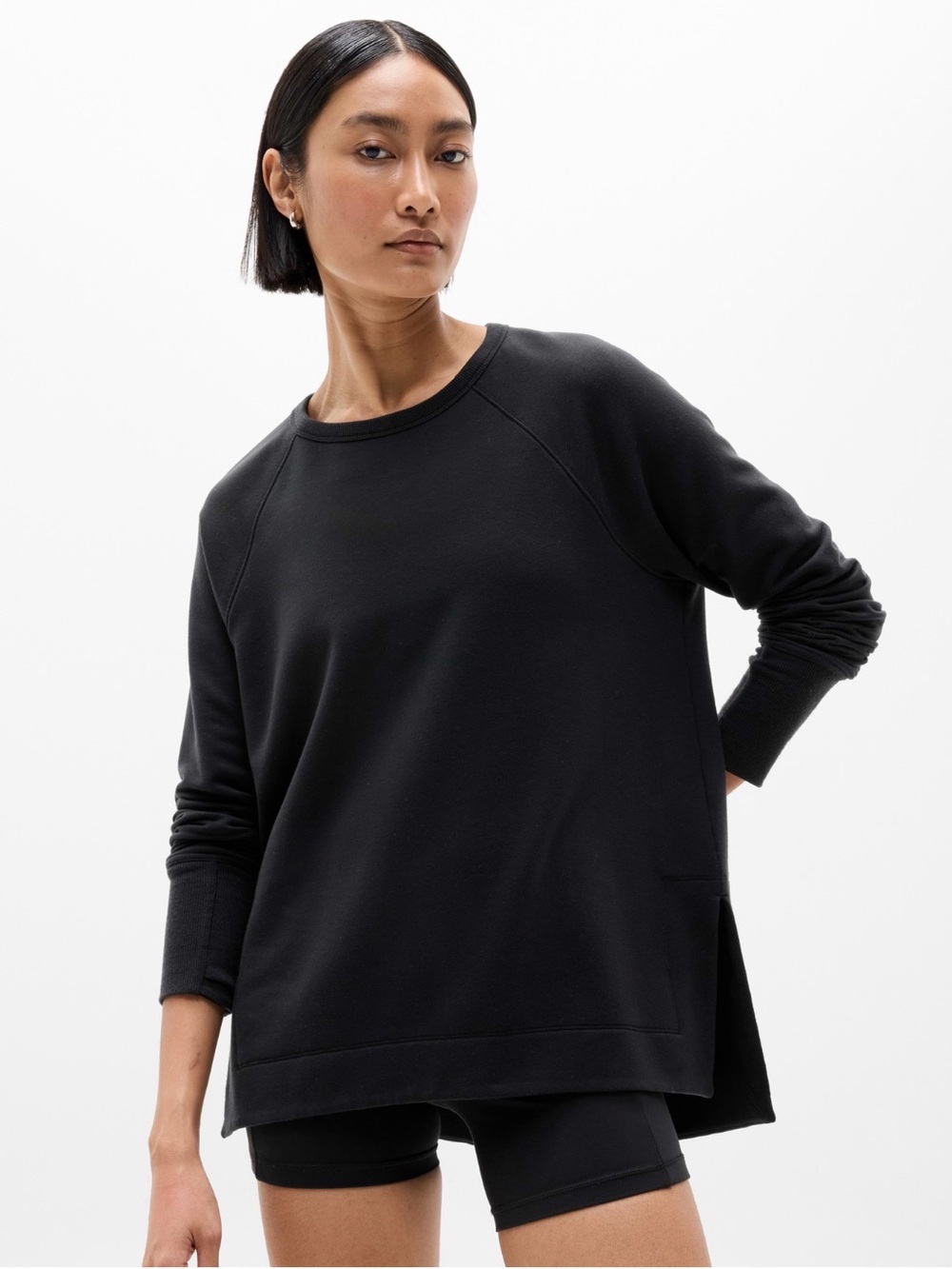 Athleta Coaster Luxe Recover Sweatshirt in Black